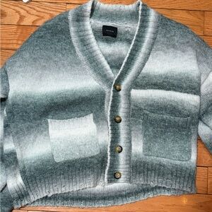 PacSun Gradient Green V-Neck Button Cardigan